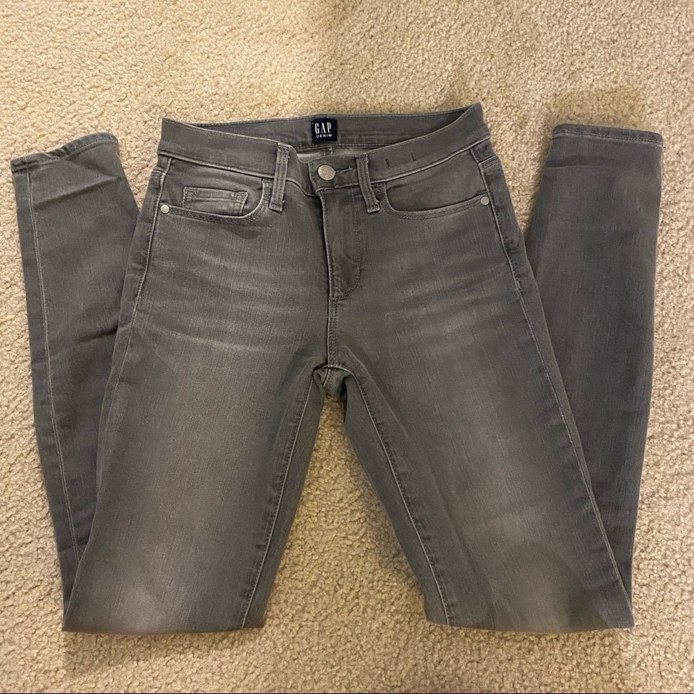 GAP denim True Skinny gray jeans, size 24R